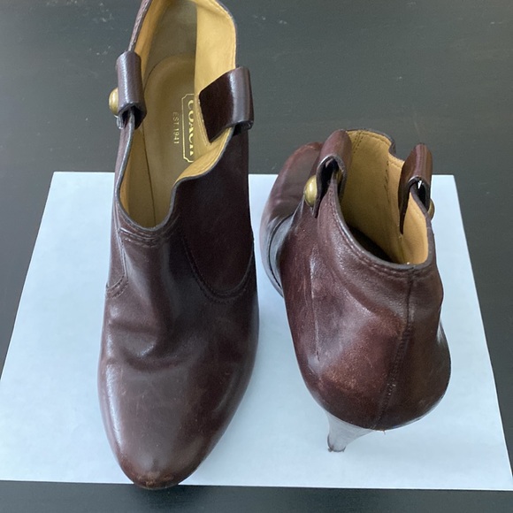 Coach - Chocolate Brown Leather Booties - Picture 5 of 9